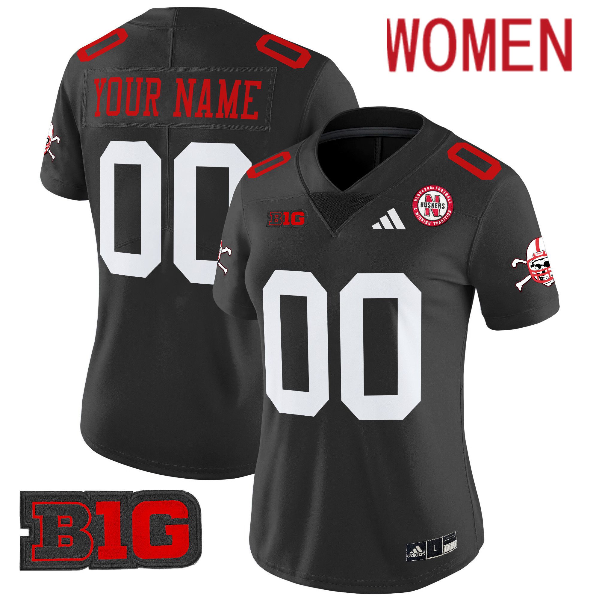 Women Nebraska Cornhuskers Black 2024 Vapor Limited Custom NCAA Jersey->customized ncaa jersey->Custom Jersey